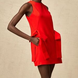 MISS ROSIER RED SLEEVELESS ACCENT BOW, MINI DRESS SIZE, M, NWOT
